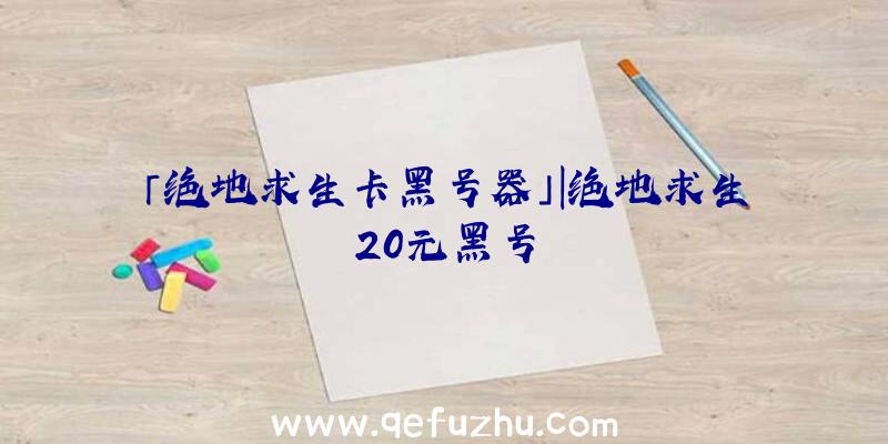 「绝地求生卡黑号器」|绝地求生20元黑号